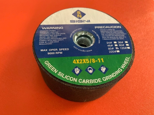 Đá mài silic cacbua xanh mài mòn 4 inch với ren 5 / 8-11 cho đá Granite 4X2X5 / 8-11,80 Grit